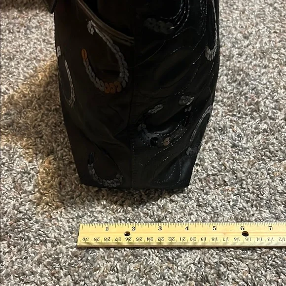 Coach Black Structured Tote Bag with Metallic Accents - Picture 6 of 12